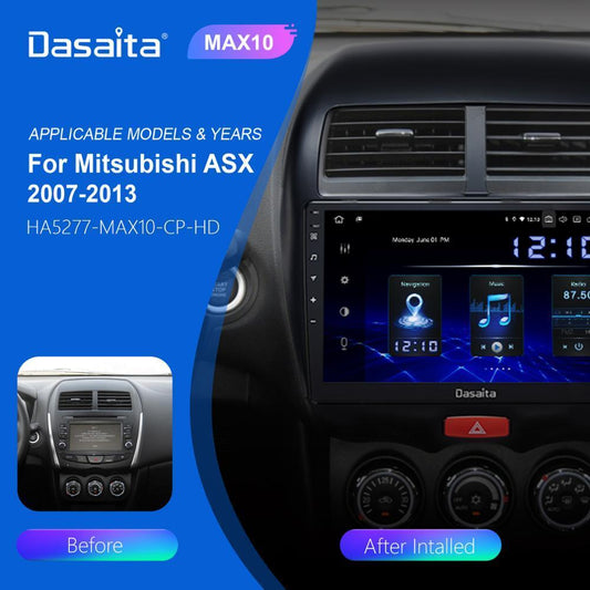 Dasaita GPS Android 10 Car Radio Bluetooth MP3 1 din for Mitsubishi ASX 2007 2008 10.2" Multi Touch Screen Output 64G ROM