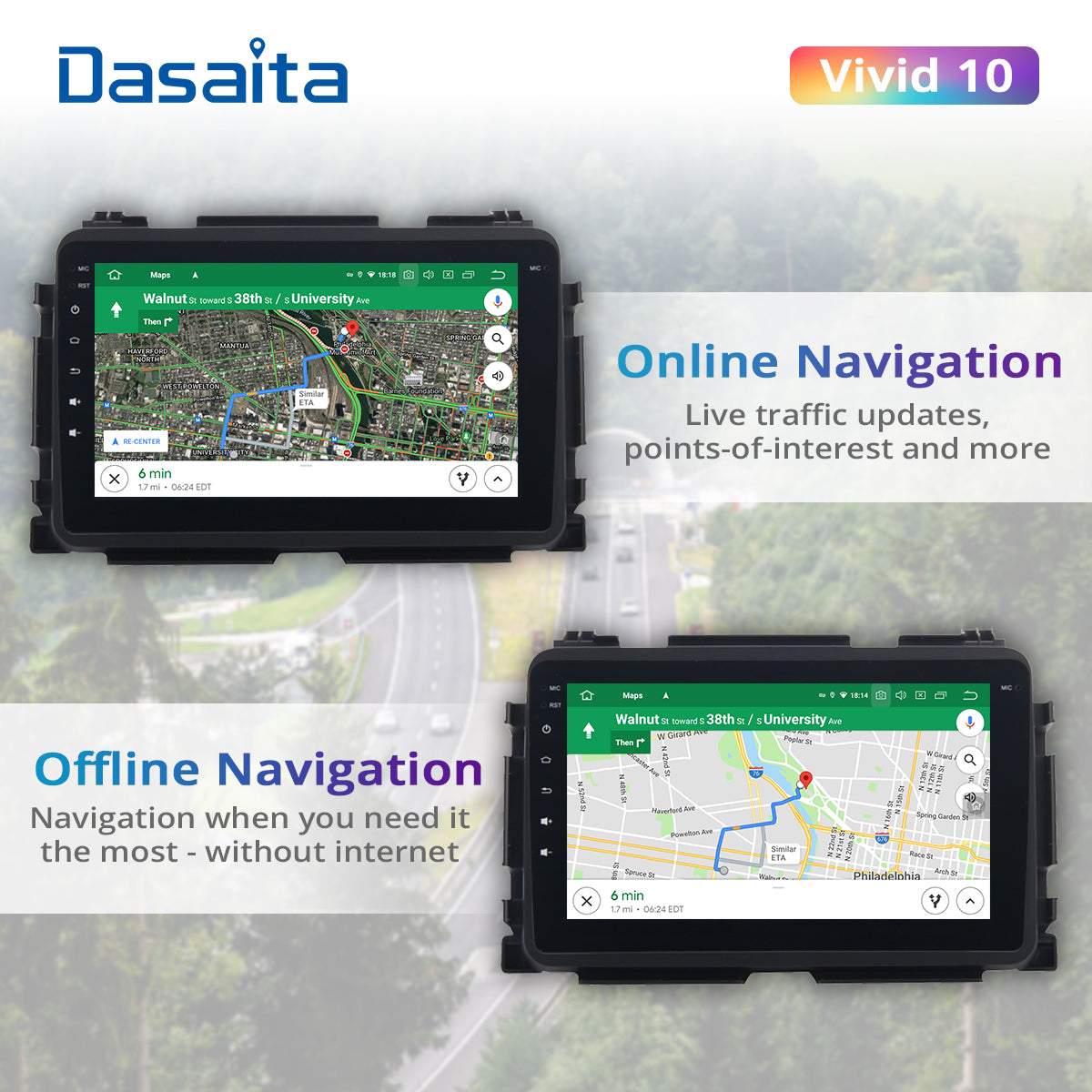 Dasaita Vivid11 Honda Vezel HR-V HRV 2013 2014 2015 2016 2017 2018 2019 Car Stereo 9" Carplay Android Auto PX6 4G+64G Android11 1280*720 DSP Radio