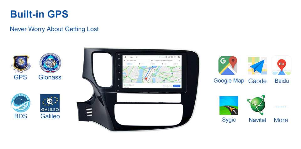 Dasaita MAX10 Mitsubishi Outlander 2014 2015 2016 2017 Car Stereo 8 Inch Carplay Android Auto PX6 4G+64G Android10 1024*600 DSP AHD Radio