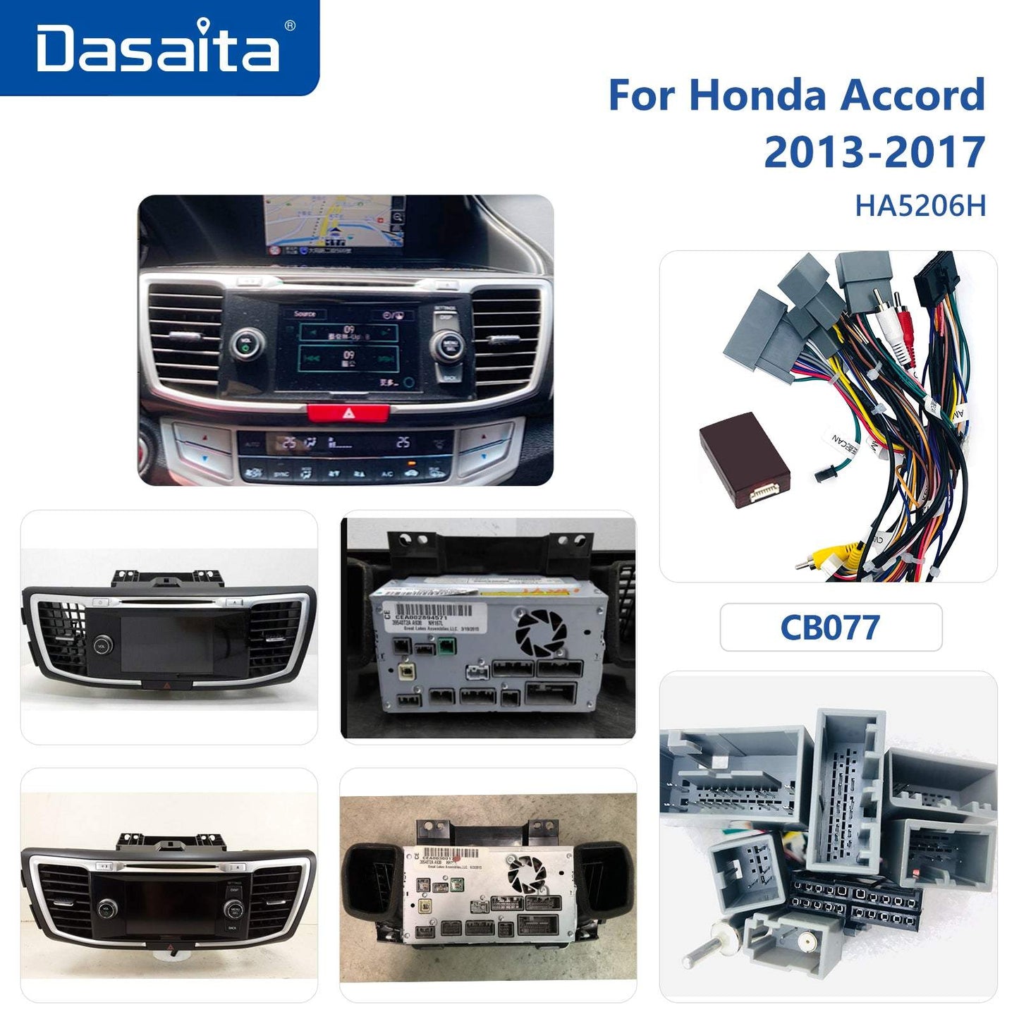 Dasaita Vivid11 Honda Accord 2013 2014 2015 2016 2017 Car Stereo 10.2" Carplay Android Auto 4G+64G Android11 PX6 1280*720 DSP AHD Radio