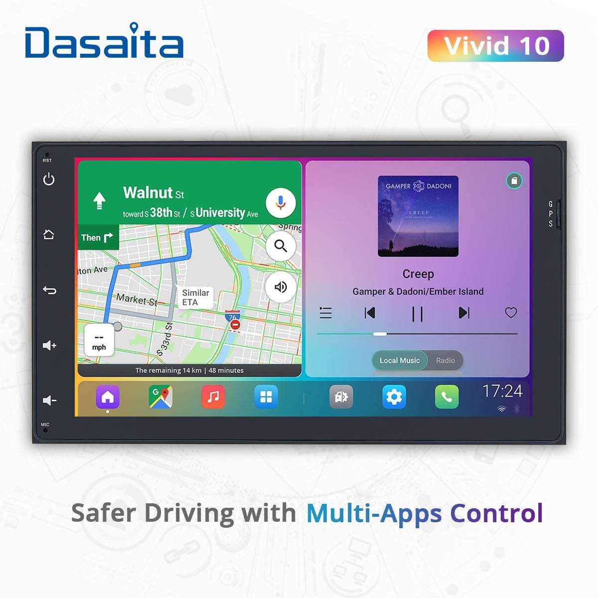 Dasaita Vivid10/Vivid11 Toyota Universal 2014-2022 Car Stereo 9 Inch Carplay Android Auto PX6 4G+64G Android10/Android11 1280*720 DSP AHD Radio