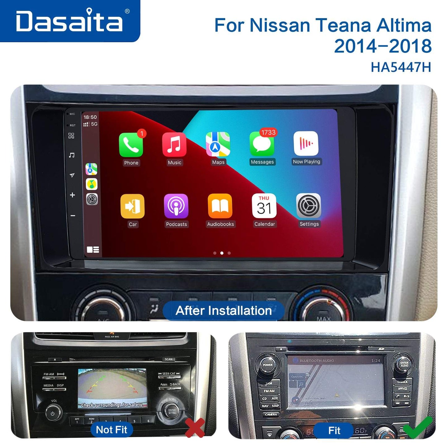 Dasaita MAX11 Nissan Teana Altima 2014 2015 2016 2017 2018 Car Stereo 9 Inch Carplay Android Auto PX6 4G+64G Android11 1280*720 DSP Radio