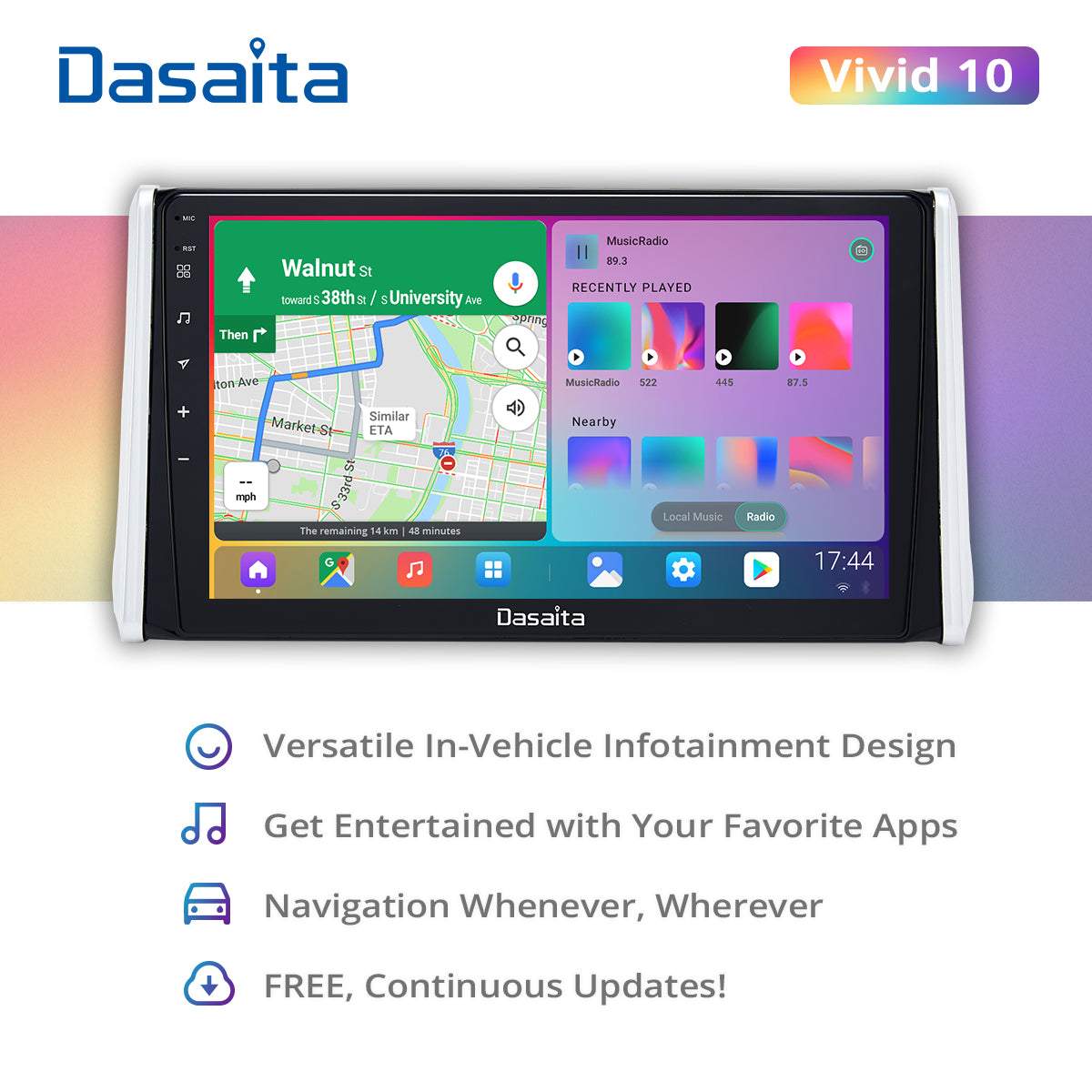 Dasaita Vivid11 Toyota RAV4 2019 2020 2021 Car Stereo 10.2 Inch Carplay Android Auto PX6 4G+64G Android11 1280*720 DSP AHD Radio
