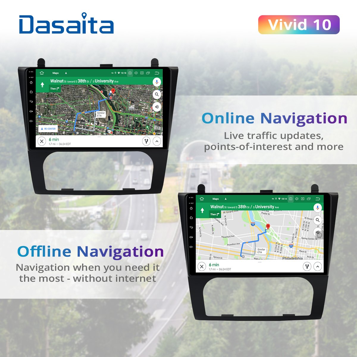 Dasaita Vivid Nissan Altima 2008 2009 2010 2011 2012 Car Stereo Android GPS Navigation Carplay Android Auto Multimedia 4G 64