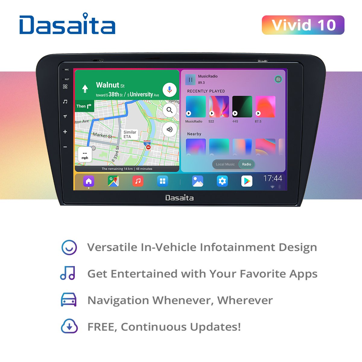 Dasaita Vivid For Skoda Octavia 3 A7 2014 2015 2016 2017 2018 2019 Car stereo 1 din android Apple Carplay Android Auto 4G 64G