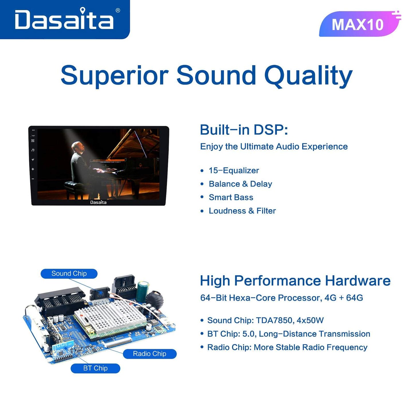 Dasaita MAX10 Subaru Forester 2 2004 2005 2006 2007 Car Stereo 9 Inch Carplay Android Auto PX6 4G+64G Android10 1280*720 DSP AHD Radio