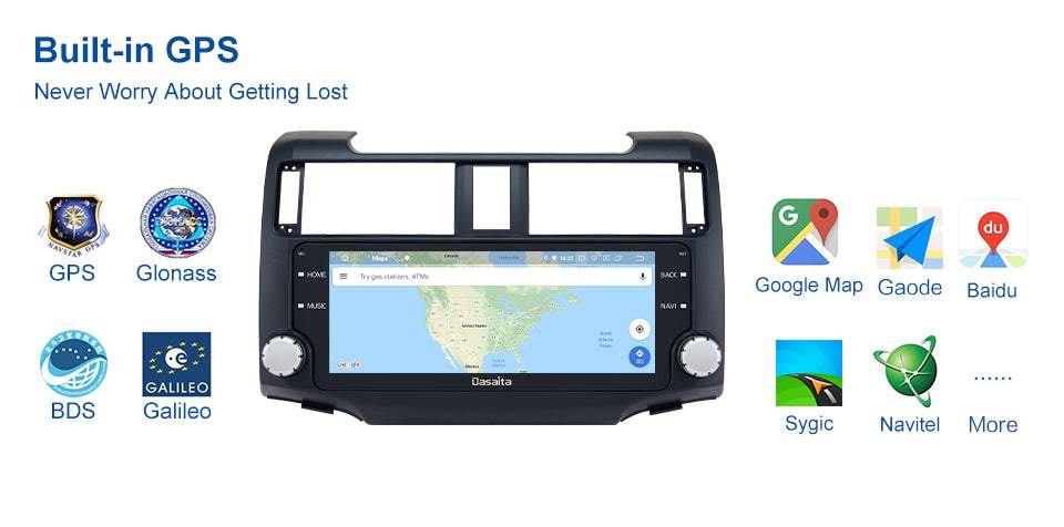 Dasaita MAX11 Toyota 4Runner 2014 2015 2016 2017 2018 Car Stereo 10.25 Inch Carplay Android Auto PX6 4G+64G Android11 1280*480 DSP AHD Radio
