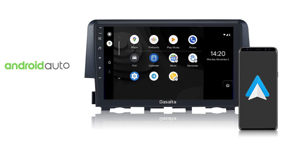 Dasaita Vivid10 Honda Civic 2015 2016 2017 Car Stereo 9 Inch Carplay Android Auto PX6 4G+64G Android10 1280*720 DSP AHD Radio