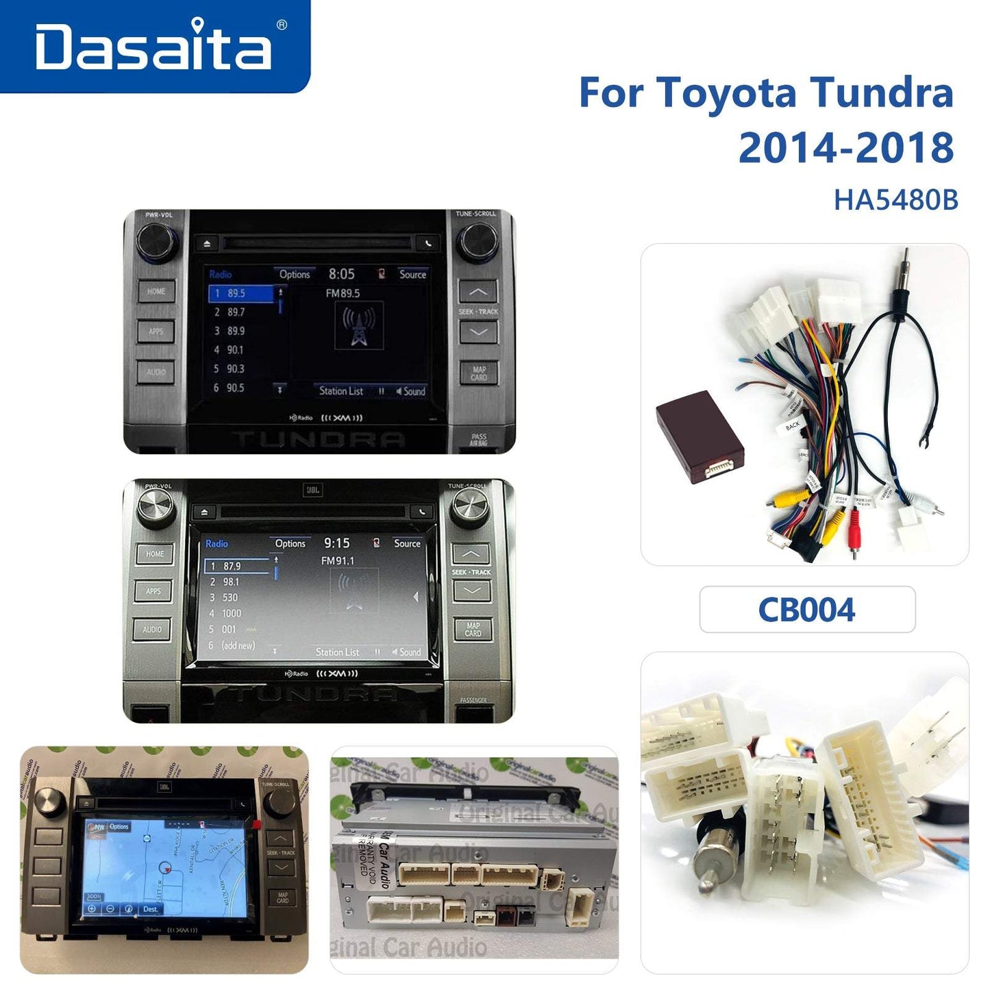 Dasaita Vivid11 Toyota Tundra 2014 2015 2016 2017 2018 Car Stereo 9 Inch Carplay Android Auto PX6 4G+64G Android11 1280*720 DSP AHD Radio