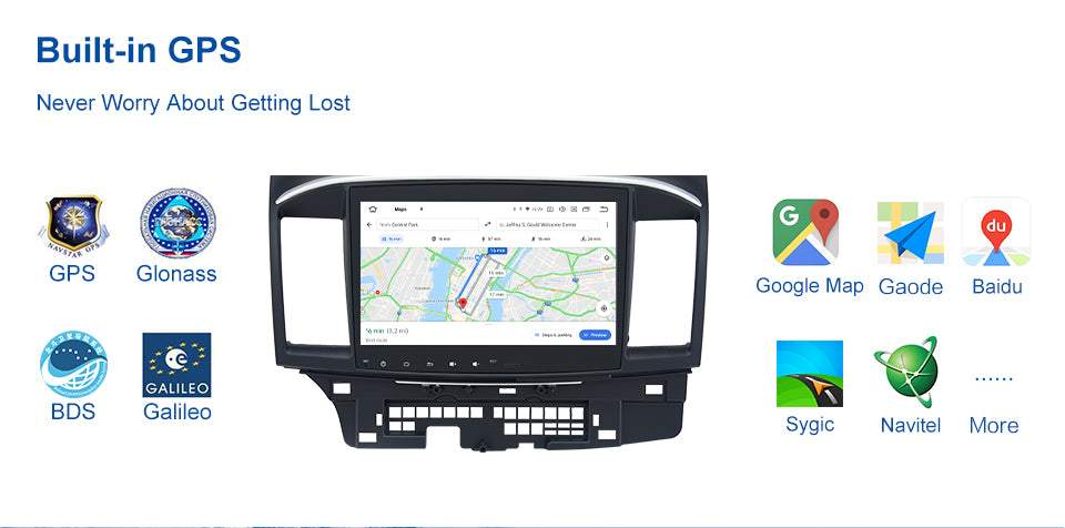 Dasaita MAX10 Mitsubishi Lancer 2008 2009 2010 2011 2012 2013 2014 2015 2016 2017 Car Stereo 10.2" Carplay Android Auto PX6 4+64G 1280*720 DSP Radio