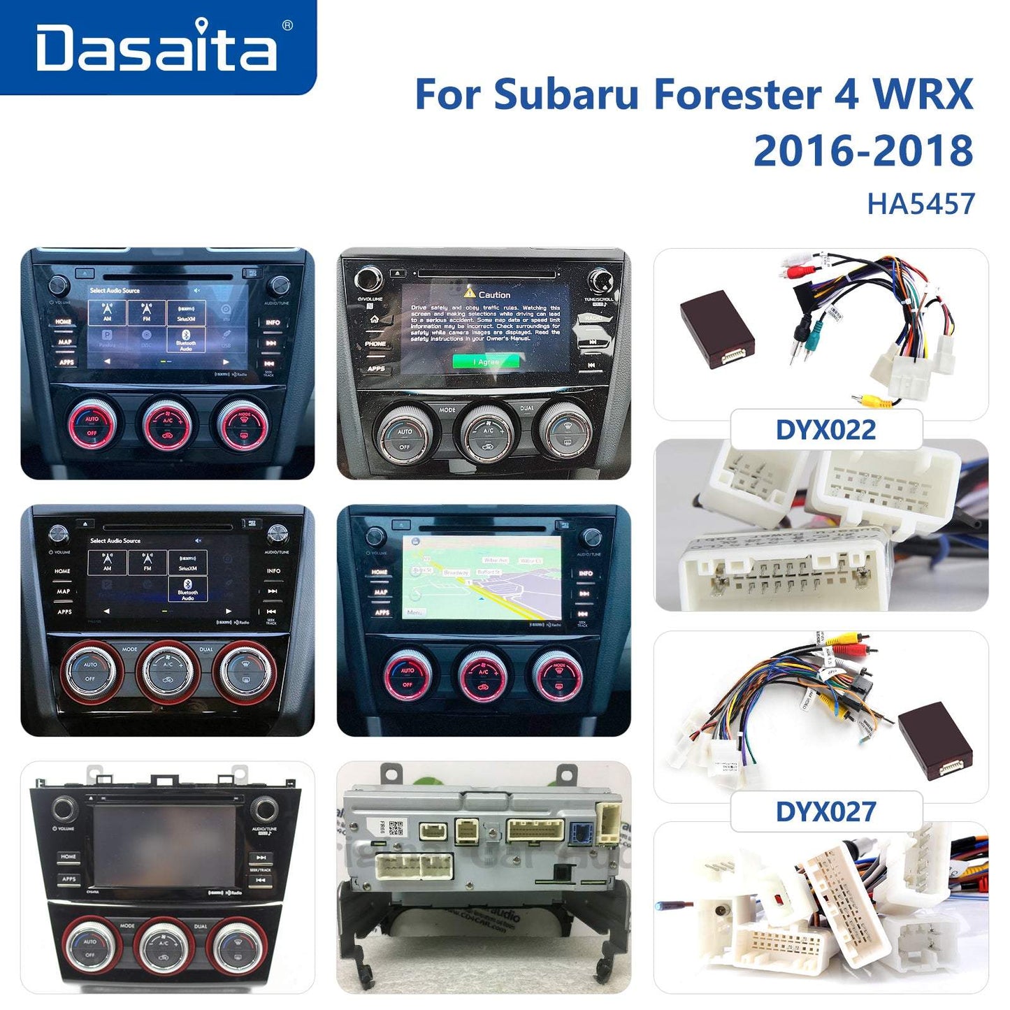Dasaita Vivid11 Subaru Forester 4 WRX 2016 2017 2018 Car Stereo 9Inch Carplay Android Auto PX6 4G+64G Android11 1280*720 DSP AHD Radio