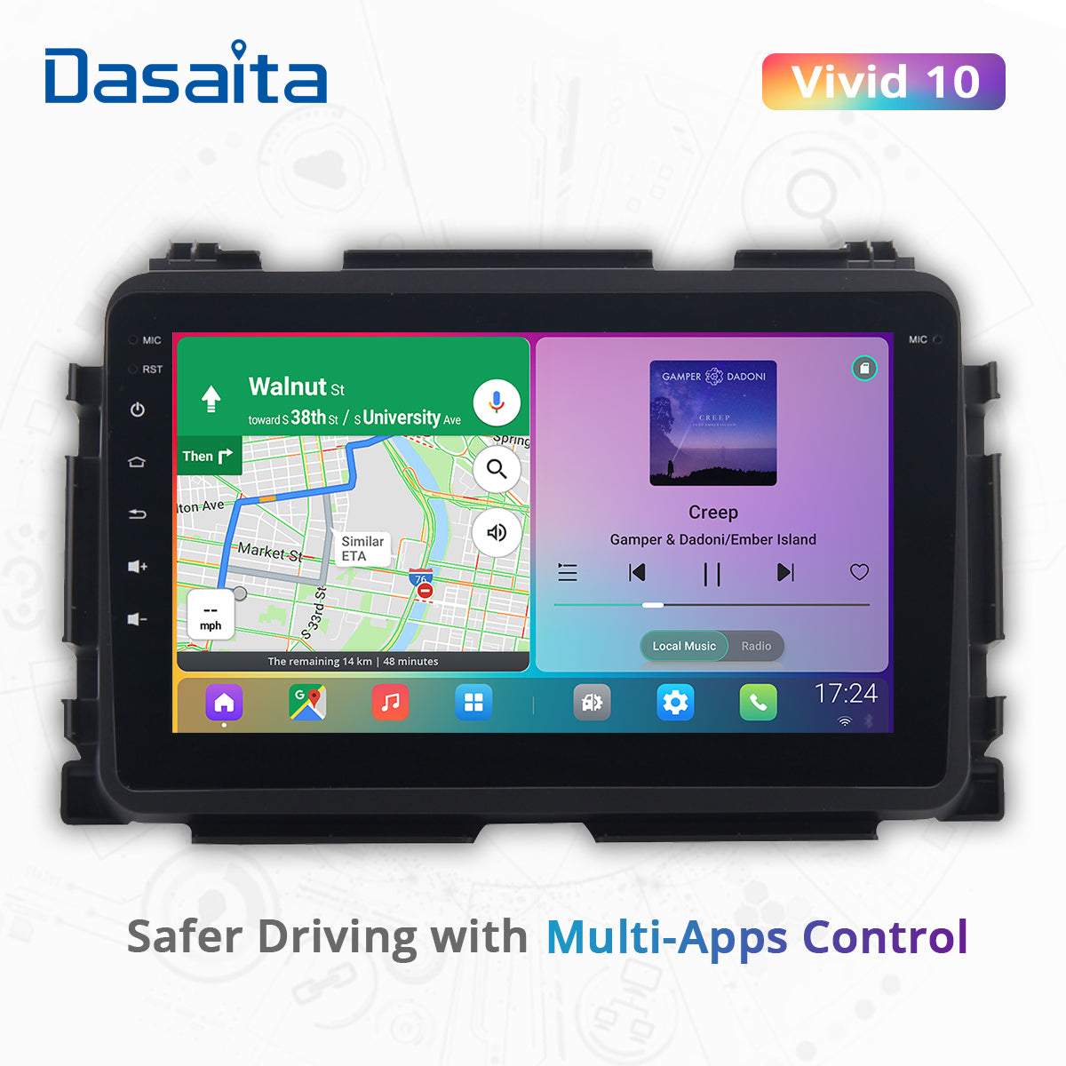 Dasaita Vivid11 Honda Vezel HR-V HRV 2013 2014 2015 2016 2017 2018 2019 Car Stereo 9" Carplay Android Auto PX6 4G+64G Android11 1280*720 DSP Radio