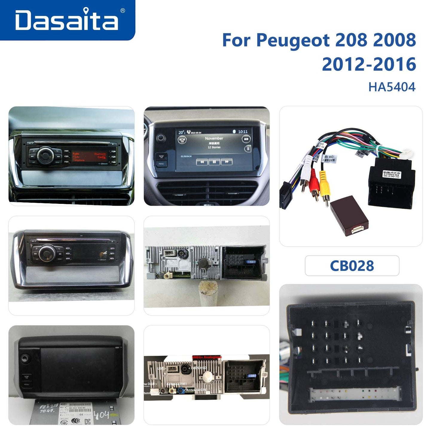 Dasaita MAX10/MAX11 Peugeot 208 2008 2012 2013 2014 2015 2016 Car Stereo 10.2 Inch Carplay Android Auto PX6 4G+64G Android10/Android11 1280*720 DSP AHD Radio