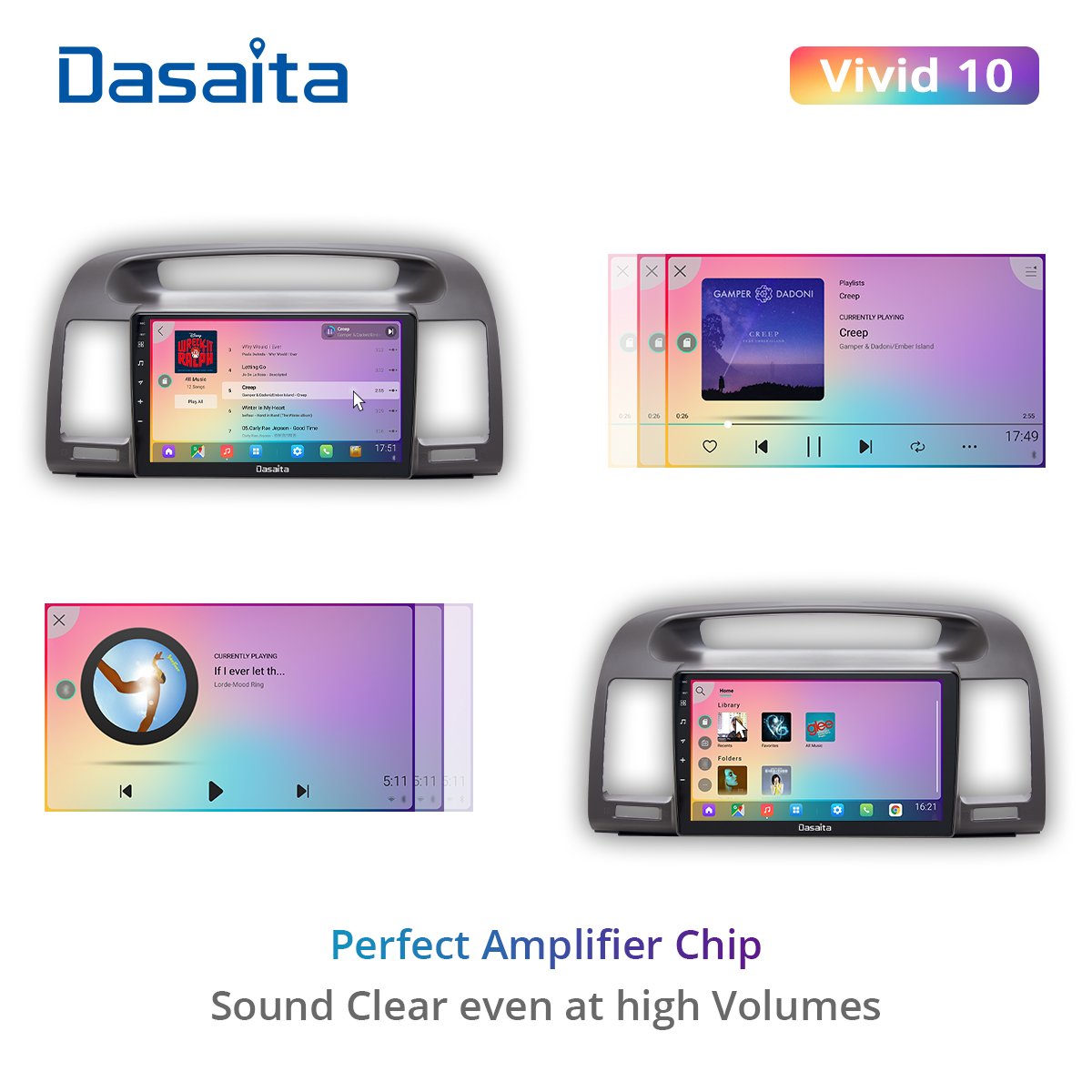 Dasaita Vivid for Toyota Camry 2002 2003 2004 2005 2006 Car Radio 9'' IPS Android 10.0 Stereo GPS Navigation DSP TDA7850 BT5.0