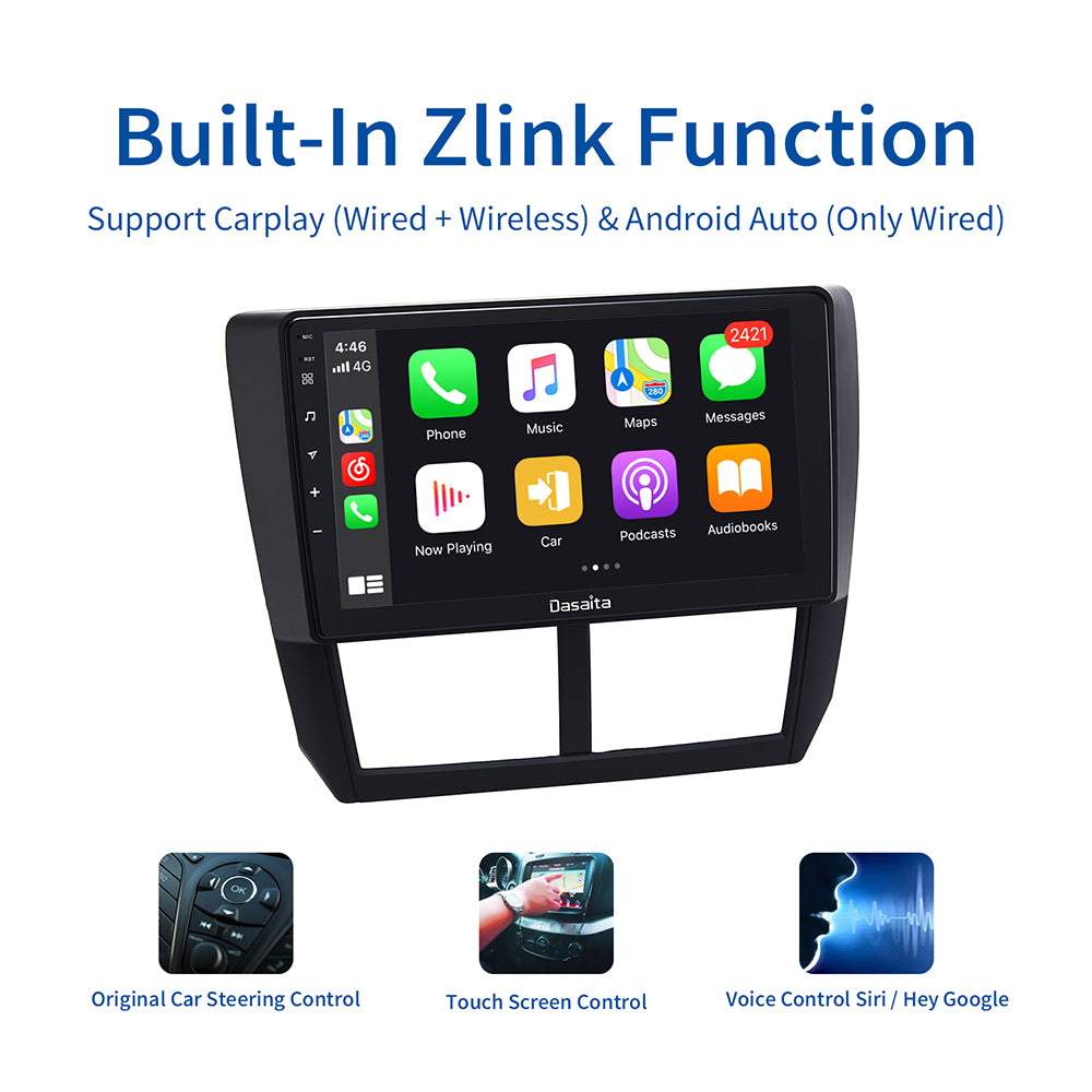 Dasaita MAX10 Subaru Forester 3 Impreza 2007 2008 2009 2010 2011 2012 Car Stereo 9 Inch Carplay Android Auto PX6 4G+64G Android10 1280*720 DSP Radio