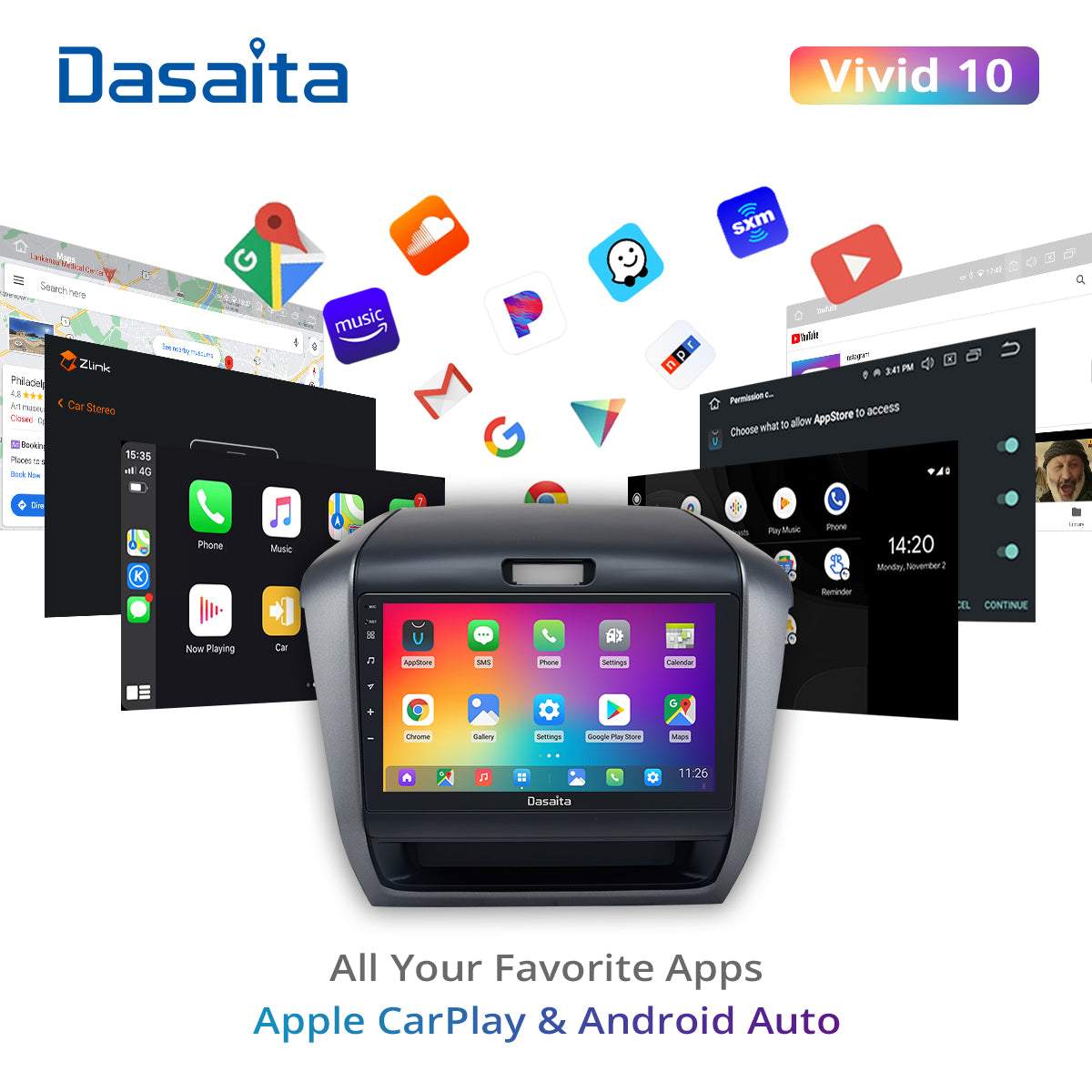 Dasaita Vivid11 Honda Freed 2017 2018 2019 Car Stereo 9 Inch Carplay Android Auto PX6 4G+64G Android11 1280*720 DSP AHD Radio