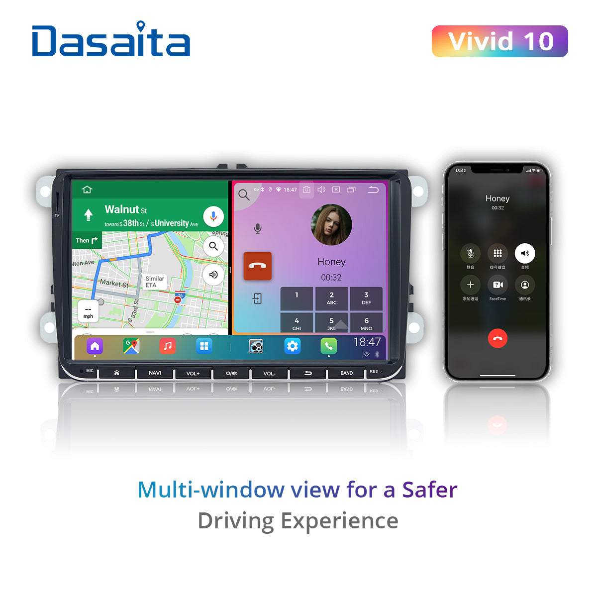 Dasaita Vivid11 9 inch for VW Polo Golf Tiguan Universal Car Stereo IPS 4G RAM 64G ROM Amplifier Apple Carplay Spotify