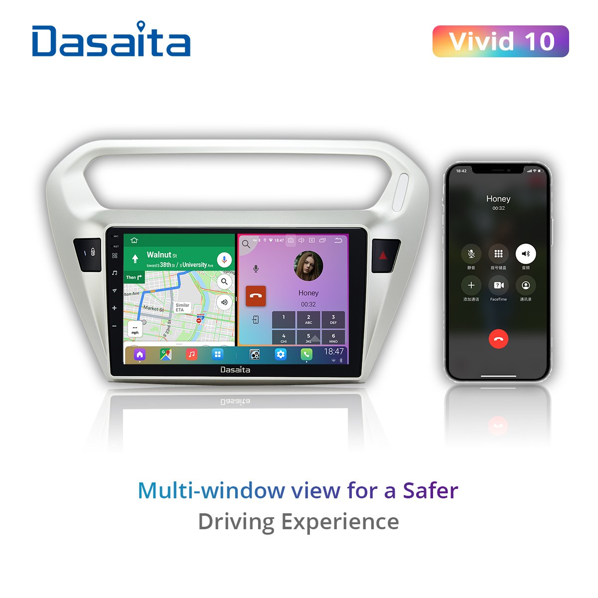 Dasaita Vivid For Peugeot 301 2014 2015 2016 Car radio bluetooth android 1 din Navigator GPS Bluetooth 1280*720 IPS DSP stereo
