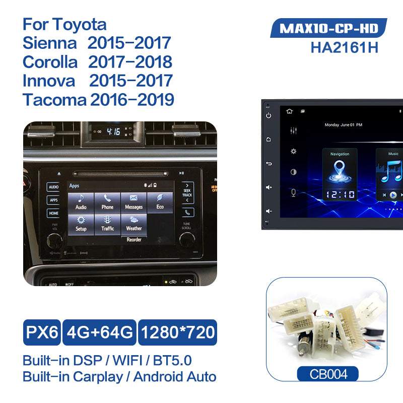 Dasaita MAX10/MAX11 Toyota Universal 2014-2022 Sienna 2015-2017 Car Stereo 9 Inch Carplay Android Auto PX6 4G+64G Android10/Android11 1280*720 DSP AHD Radio