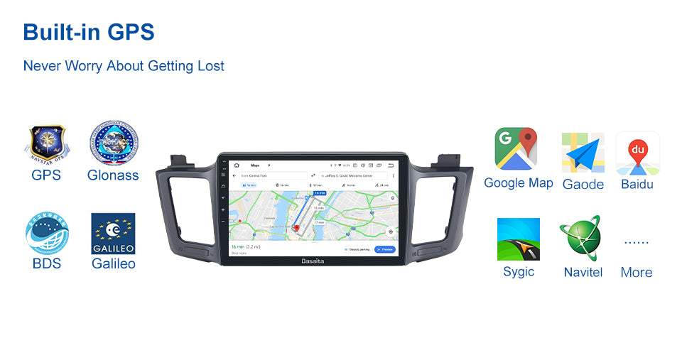 Dasaita MAX11 Toyota RAV4 2012 2013 2014 2015 2016 2017 Car Stereo 10.2 Inch Carplay Android Auto PX6 4G+64G Android11 1280*720 DSP AHD Radio