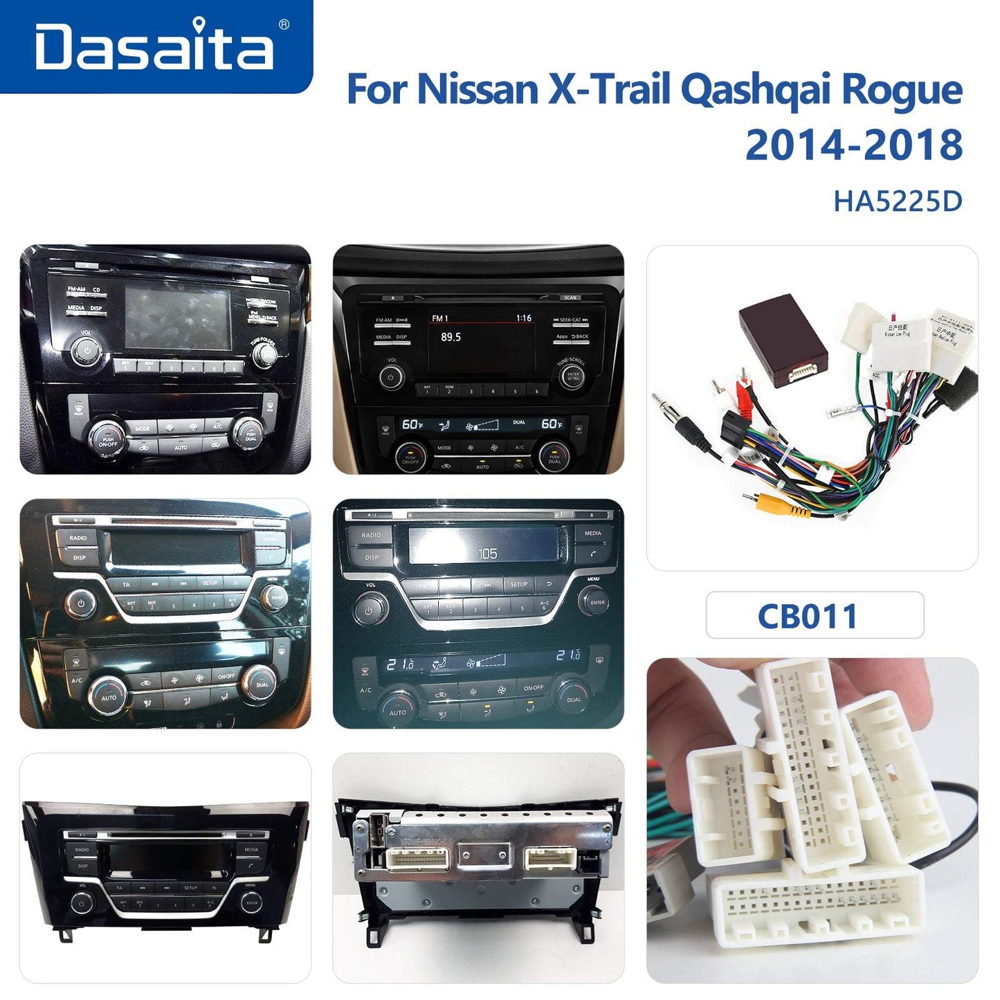 Dasaita Vivid10/Vivid11 Nissan X-Trail Qashqai Rogue 2014 2015 2016 2017 2018 2019 2020 Car Stereo 10.2 Inch Carplay Android Auto PX6 4G+64G Android10/Android11 1280*720 DSP AHD Radio