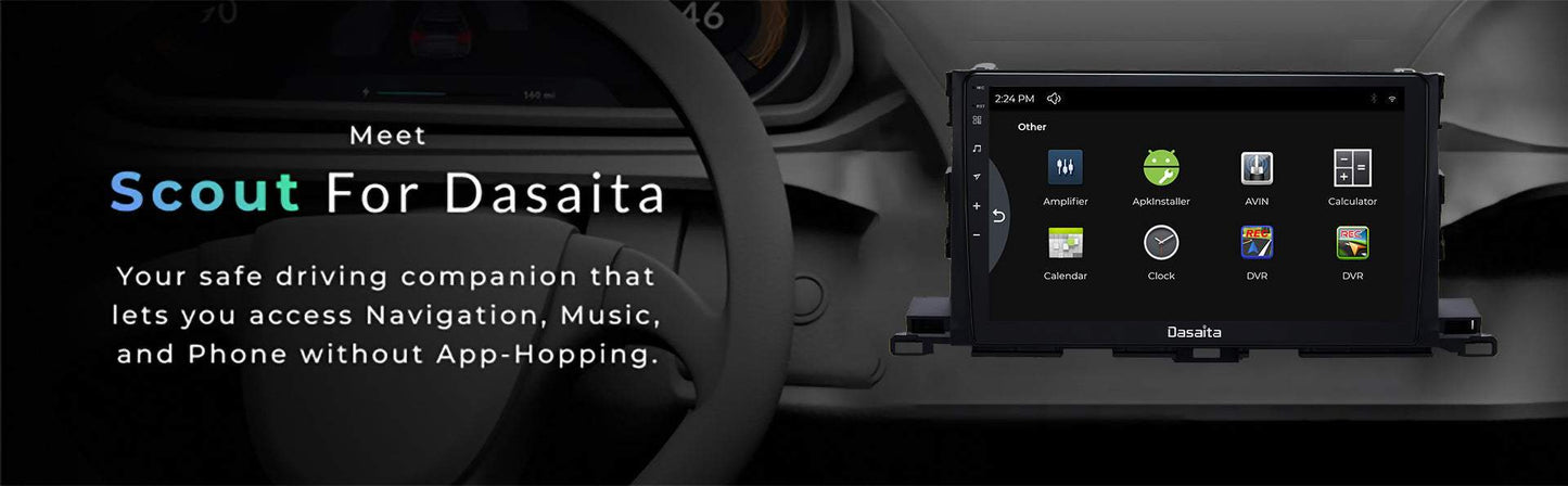 Dasaita Scout10 Toyota highlander 2015 2016 2017 2018 Car Stereo 10.2 Inch Carplay Android Auto PX6 4G+64G Android10 1280*720 DSP AHD Radio