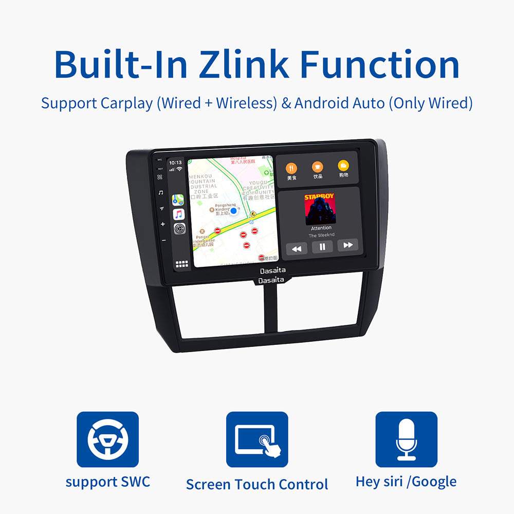 Dasaita MAX10 Subaru Forester 3 Impreza 2007 2008 2009 2010 2011 2012 Car Stereo 9 Inch Carplay Android Auto PX6 4G+64G Android10 1280*720 DSP Radio