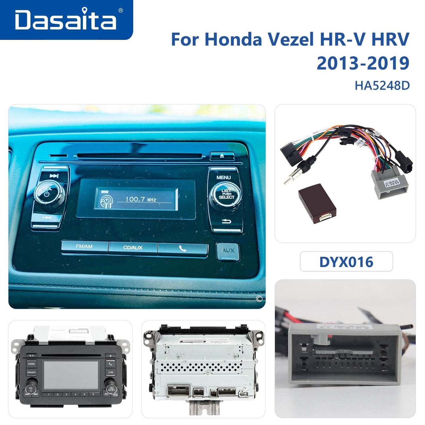 Dasaita MAX11 Honda Vezel HRV 2013 2014 2015 2016 2017 2018 2019 Car Stereo 9 Inch Carplay Android Auto PX6 4G+64G Android11 1280*720 DSP Radio