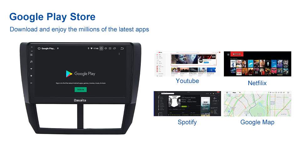 Dasaita MAX10 Subaru Forester 3 Impreza 2007 2008 2009 2010 2011 2012 Car Stereo 9 Inch Carplay Android Auto PX6 4G+64G Android10 1280*720 DSP Radio