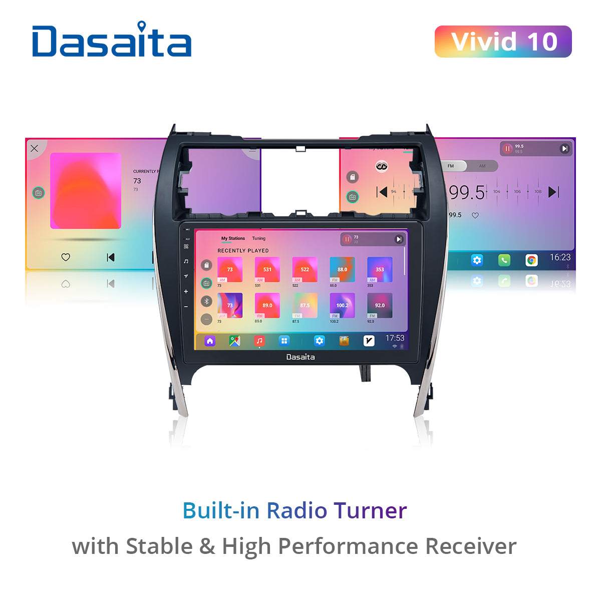 Dasaita Vivid10 Toyota Camry 2012 2013 2014 Car Stereo 10.2 Inch Carplay Android Auto PX6 4G+64G Android10 1280*720 DSP AHD Radio