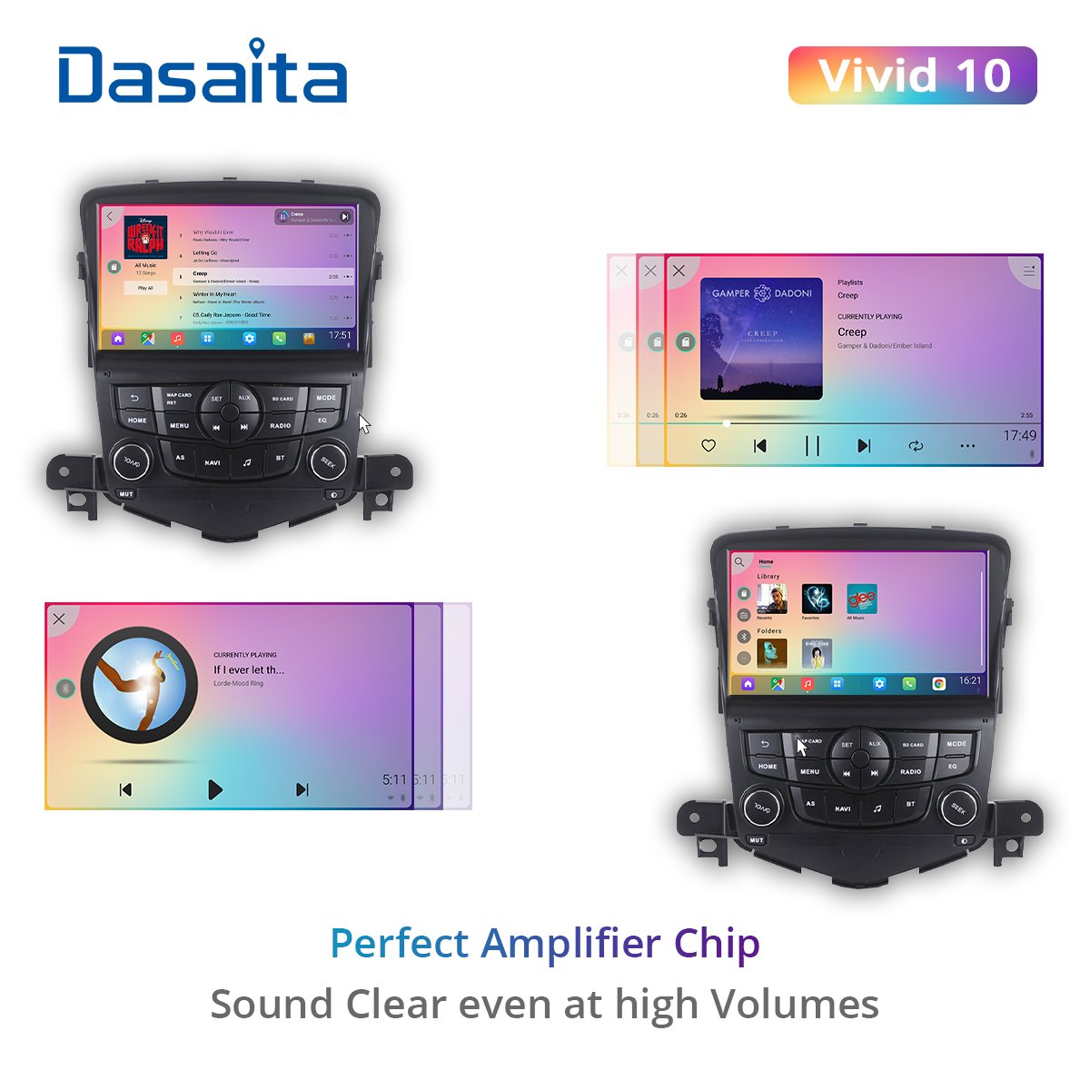 Dasaita Vivid for Chevrolet Cruze 2008 2009 2010 2011 Car 2 Din Android 10.0 Auto Radio 8" Multi Touch Screen Navigation TDA7850