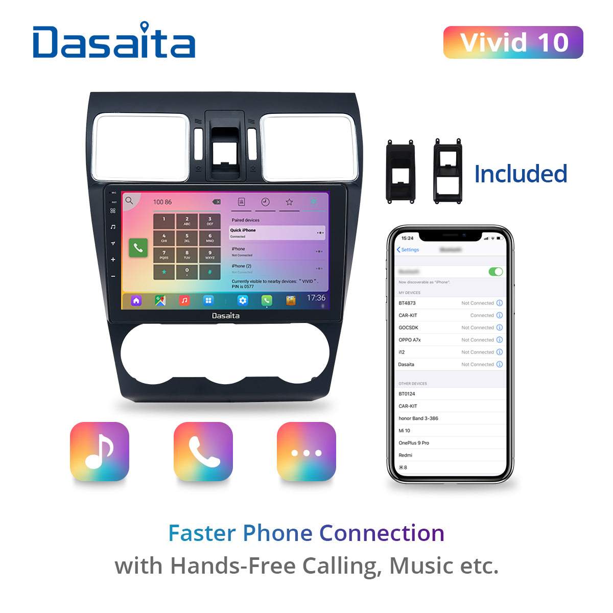Dasaita Vivid11 Subaru Forester 4 WRX 2016 2017 2018 Car Stereo 9Inch Carplay Android Auto PX6 4G+64G Android11 1280*720 DSP AHD Radio