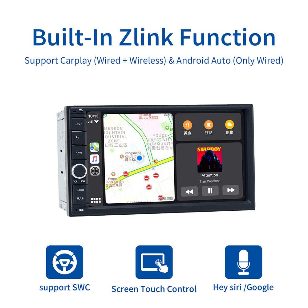 Dasaita MAX11 Universal Double Din Car Stereo 7 Inch Carplay Android Auto PX6 4G+64G Android11 1024*600 DSP AHD Radio