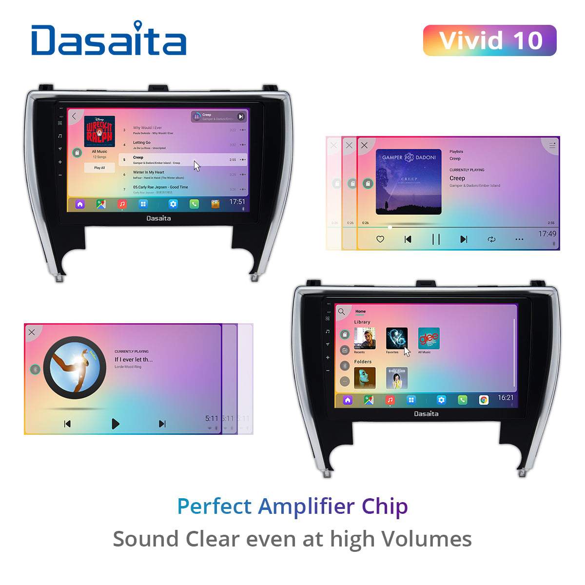 Dasaita Vivid11 Toyota Camry 2015 2016 2017 Car Stereo 10.2 Inch Carplay Android Auto PX6 4G+64G Android11 1280*720 DSP AHD Radio