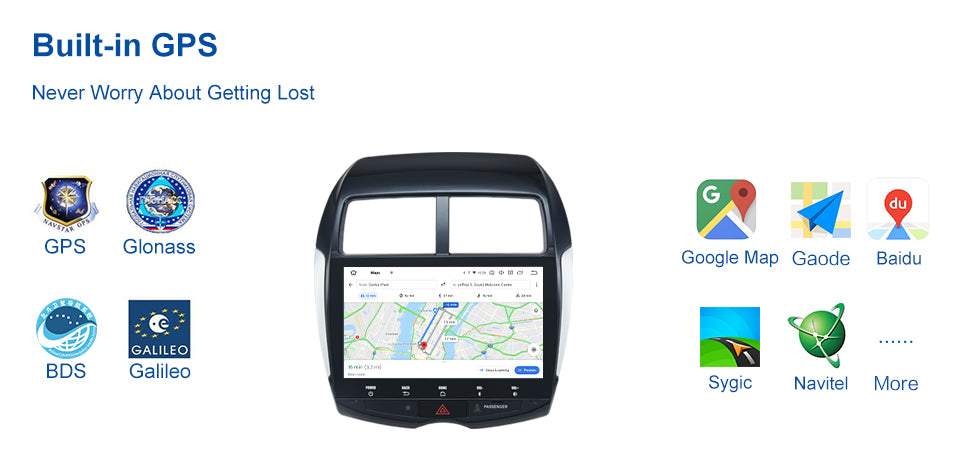 Dasaita MAX10/MAX11 Mitsubishi ASX 2007 2008 2009 2010 2011 2012 2013 2014 2015 2016 2017 Car Stereo Carplay Android Auto 4+64G Android10/Android11 1280*720 Radio