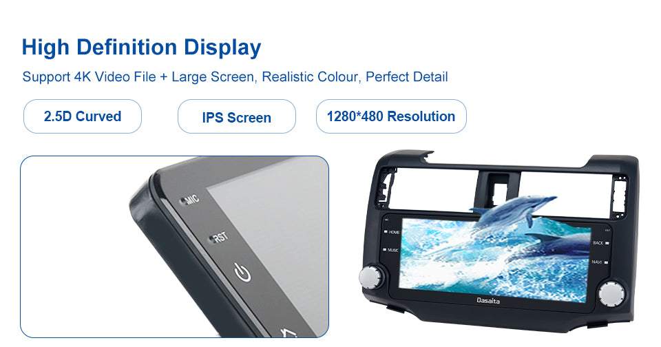 Dasaita MAX11 Toyota 4Runner 2014 2015 2016 2017 2018 Car Stereo 10.25 Inch Carplay Android Auto PX6 4G+64G Android11 1280*480 DSP AHD Radio