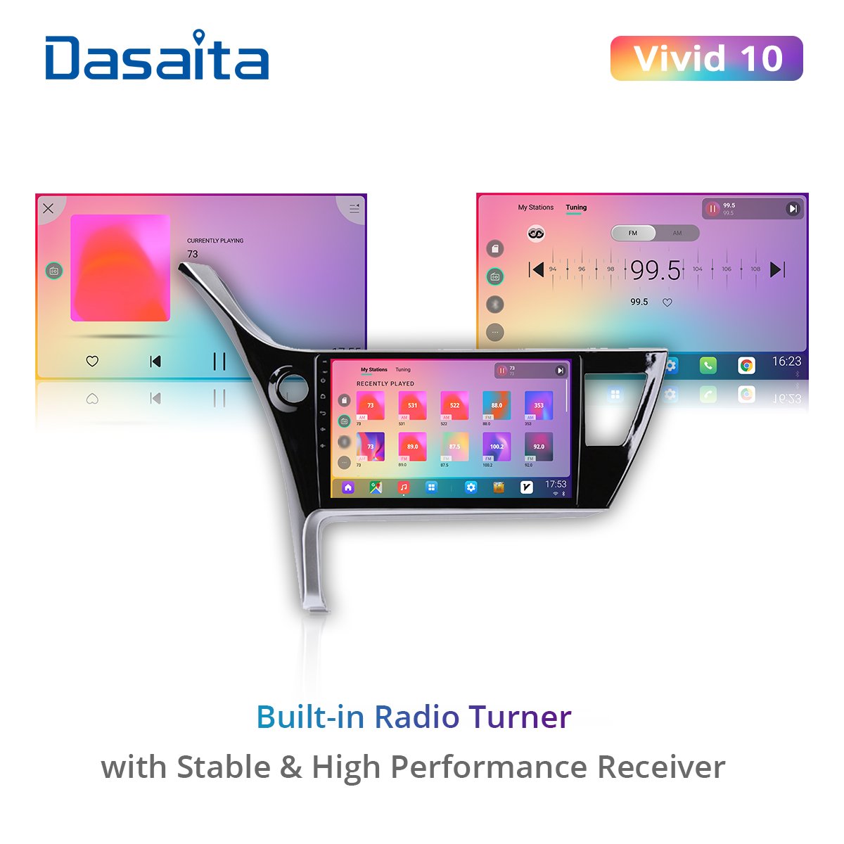 Dasaita Vivid For Toyota Corolla 2017 2018 Car Stereo Android Auto Carplay Multimedia Video Player Navigation GPS 1280*720 BT5.0