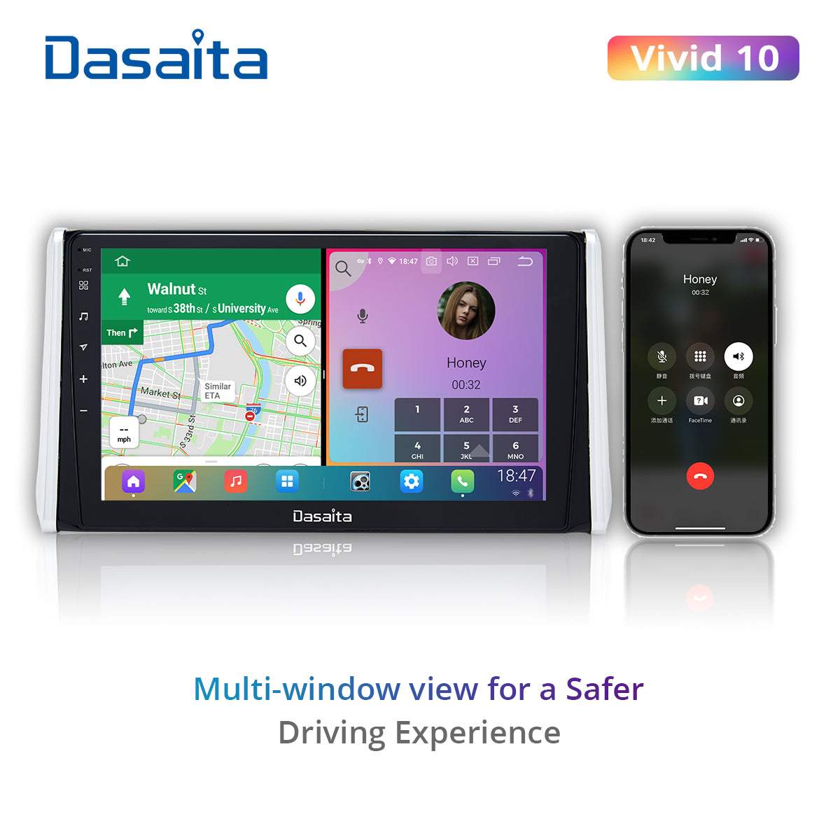Dasaita Vivid11 Toyota RAV4 2019 2020 2021 Car Stereo 10.2 Inch Carplay Android Auto PX6 4G+64G Android11 1280*720 DSP AHD Radio