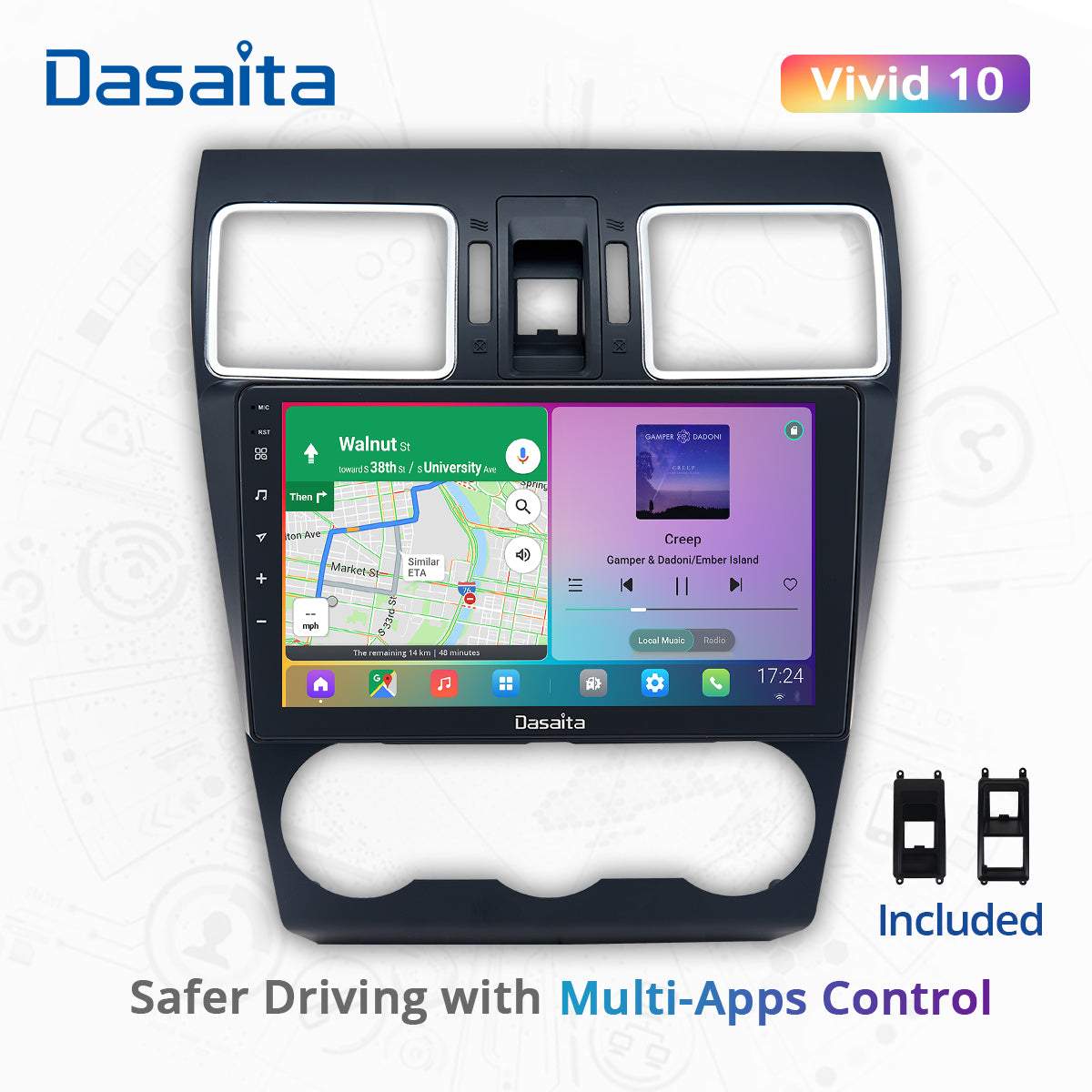 Dasaita Vivid11 Subaru Forester 4 WRX 2016 2017 2018 Car Stereo 9Inch Carplay Android Auto PX6 4G+64G Android11 1280*720 DSP AHD Radio