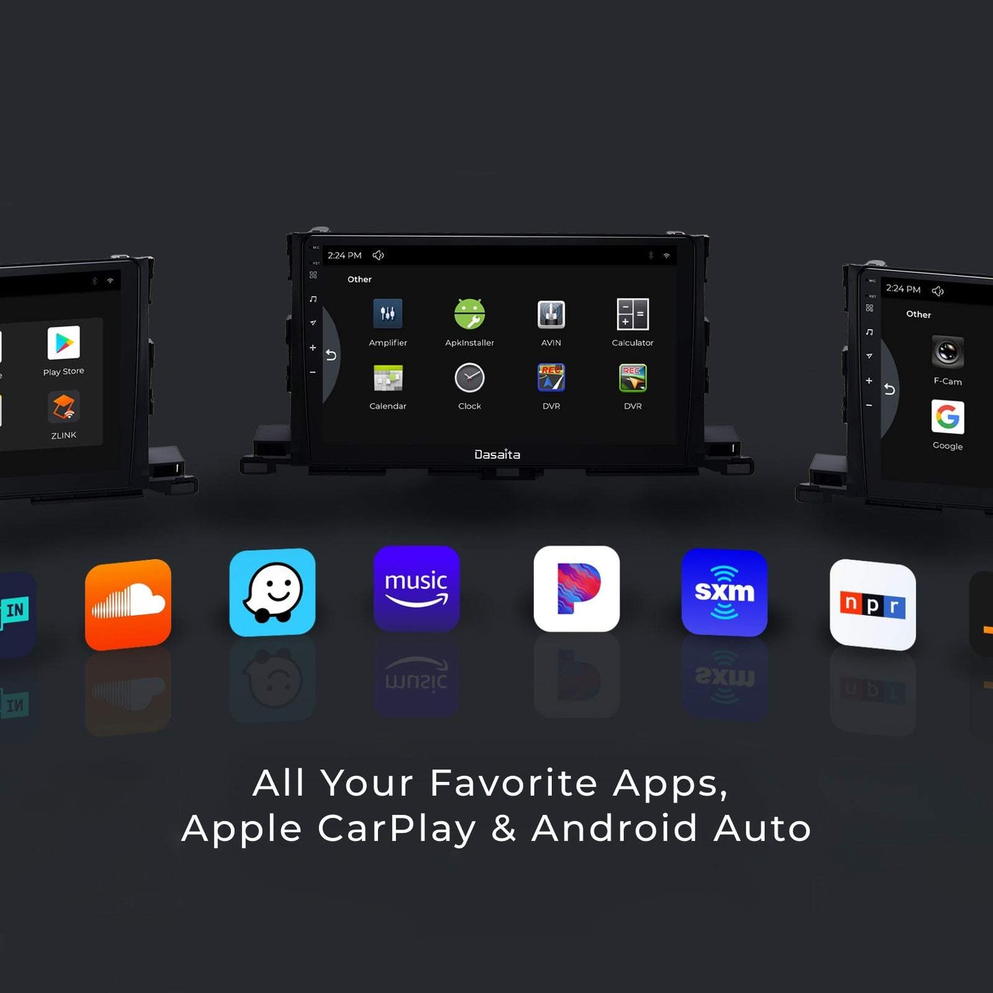 Dasaita Scout10 Toyota highlander 2015 2016 2017 2018 Car Stereo 10.2 Inch Carplay Android Auto PX6 4G+64G Android10 1280*720 DSP AHD Radio