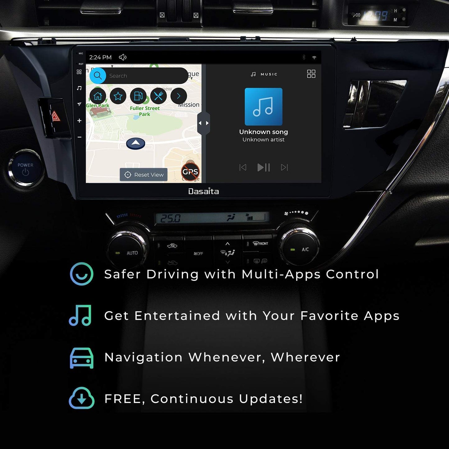 Dasaita Scout10 Toyota Corolla 2014 2015 2016 Car Stereo 10.2 Inch Carplay Android Auto PX6 4G+64G Android10 1280*720 DSP AHD Radio