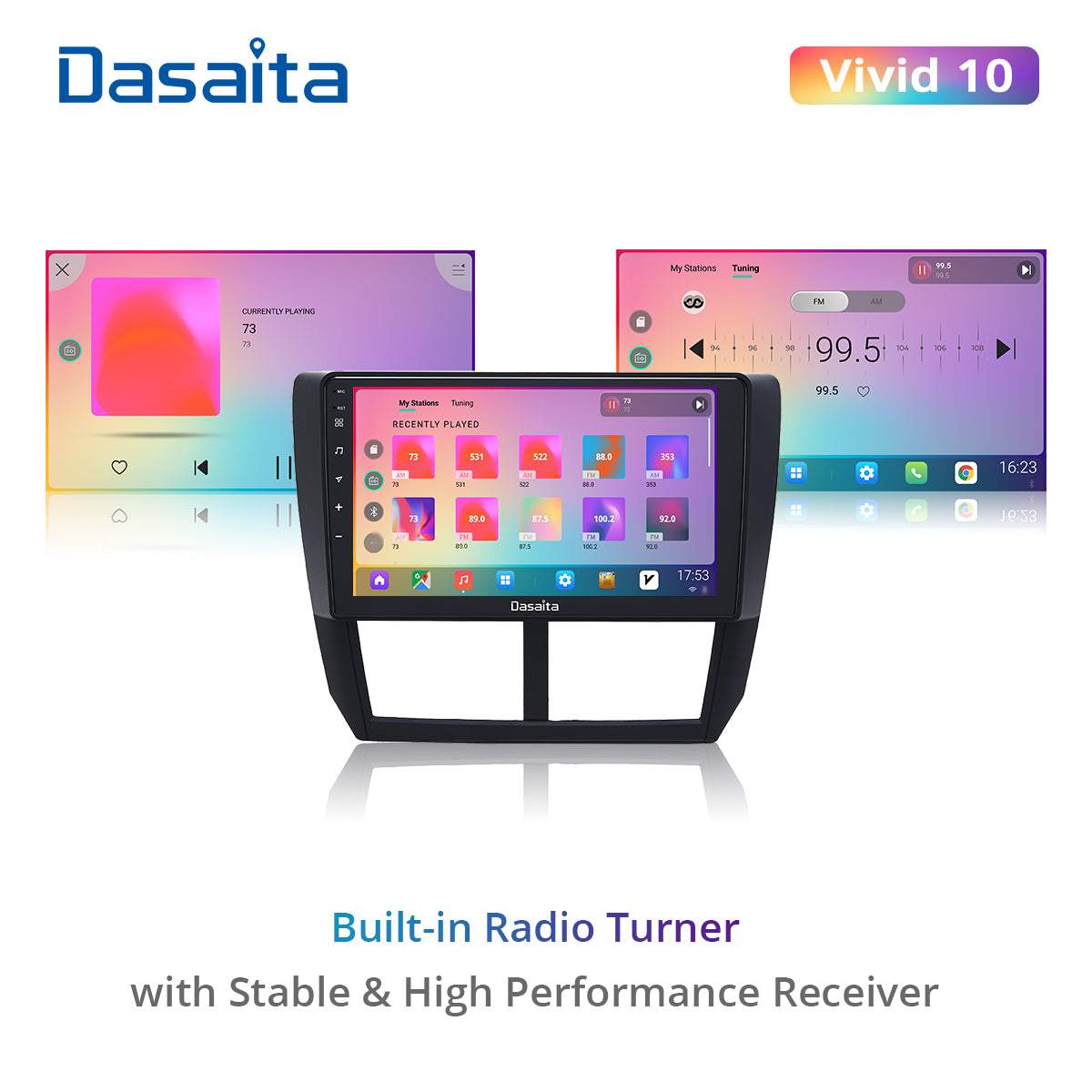 Dasaita Vivid11 Subaru Forester 3 Impreza 2007 2008 2009 2010 2011 2012 Car Stereo 9" Carplay Android Auto PX6 4G+64G Android11 1280*720 DSP Radio