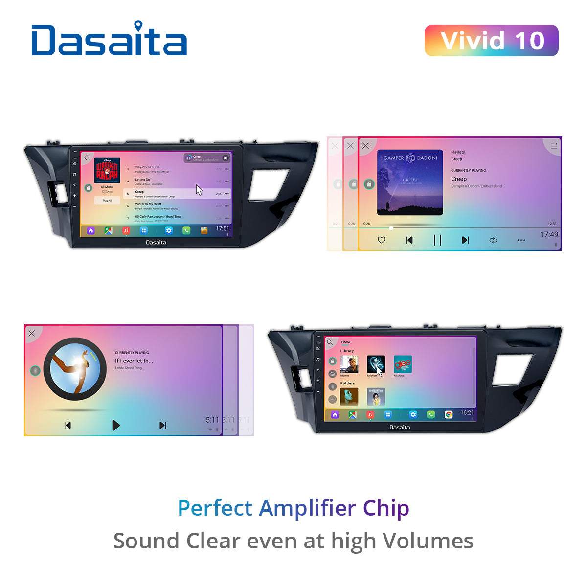 Dasaita Vivid11 Toyota Corolla 2014 2015 2016 Car Stereo 10.2Inch Carplay Android Auto PX6 4G+64G Android11 1280*720 DSP AHD Radio