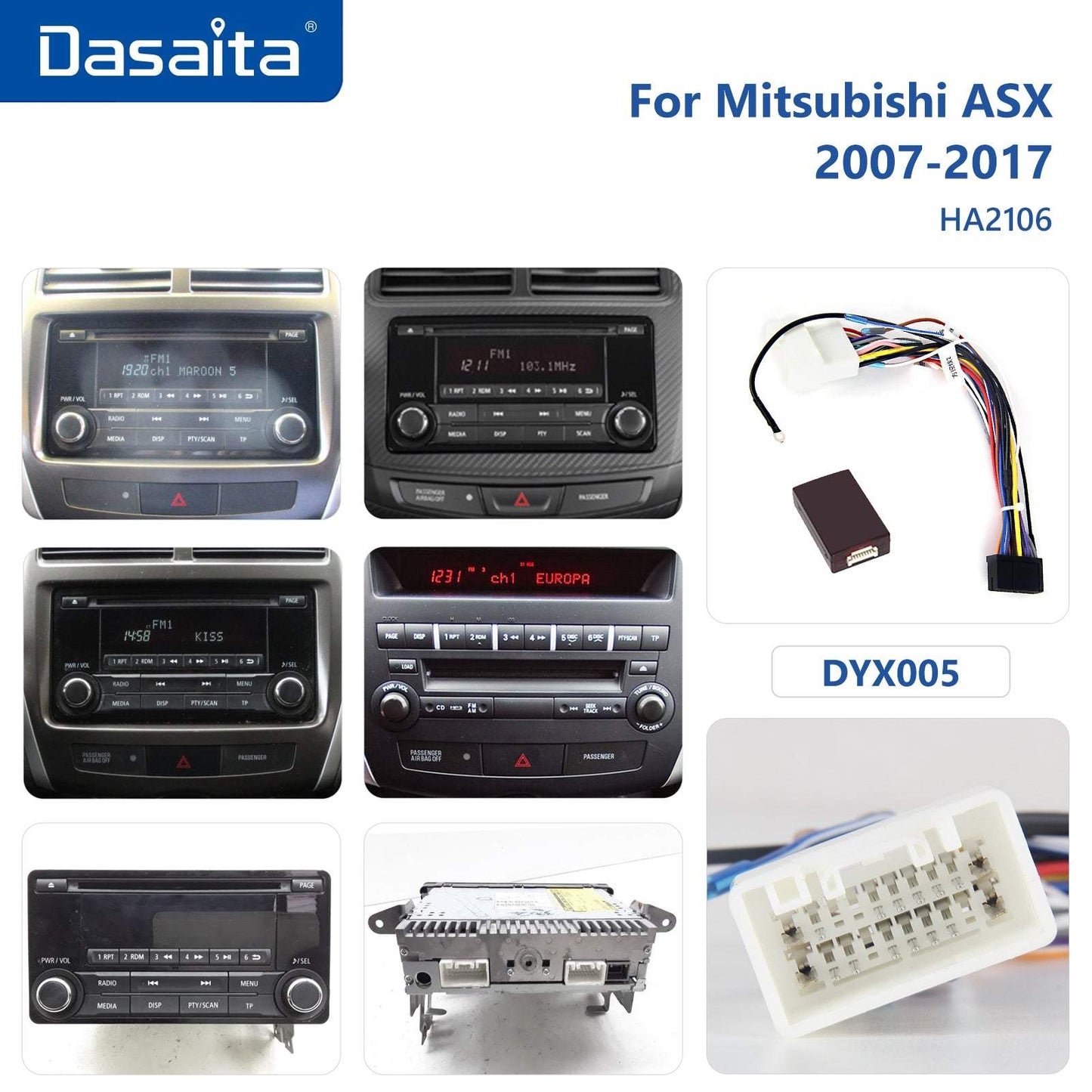 Dasaita MAX10/MAX11 Mitsubishi ASX 2007 2008 2009 2010 2011 2012 2013 2014 2015 2016 2017 Car Stereo Carplay Android Auto 4+64G Android10/Android11 1280*720 Radio
