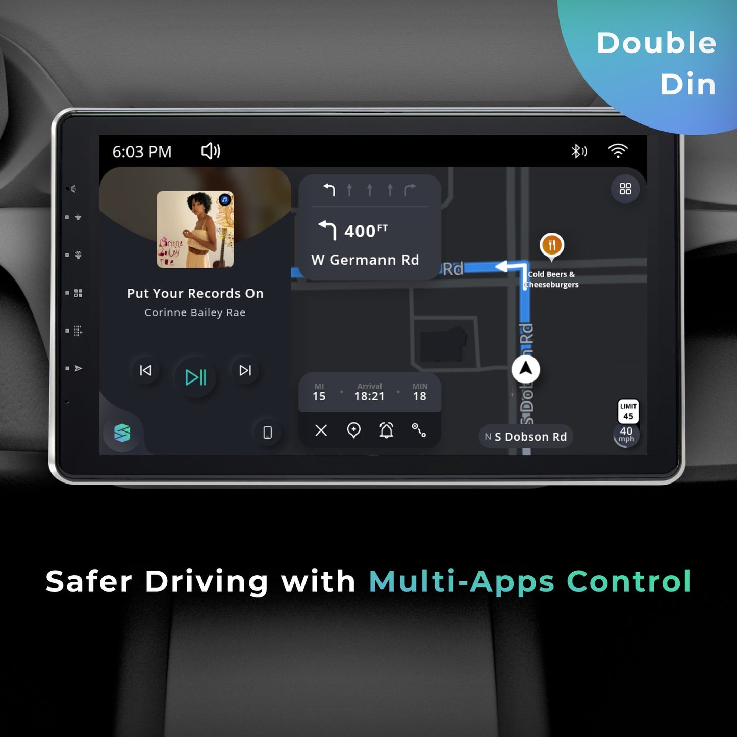 Dasaita Scout10 Double Din Car Stereo 13.3 Inch Carplay Android Auto PX6 4G+64G Android10 1920*1080 DSP AHD Radio