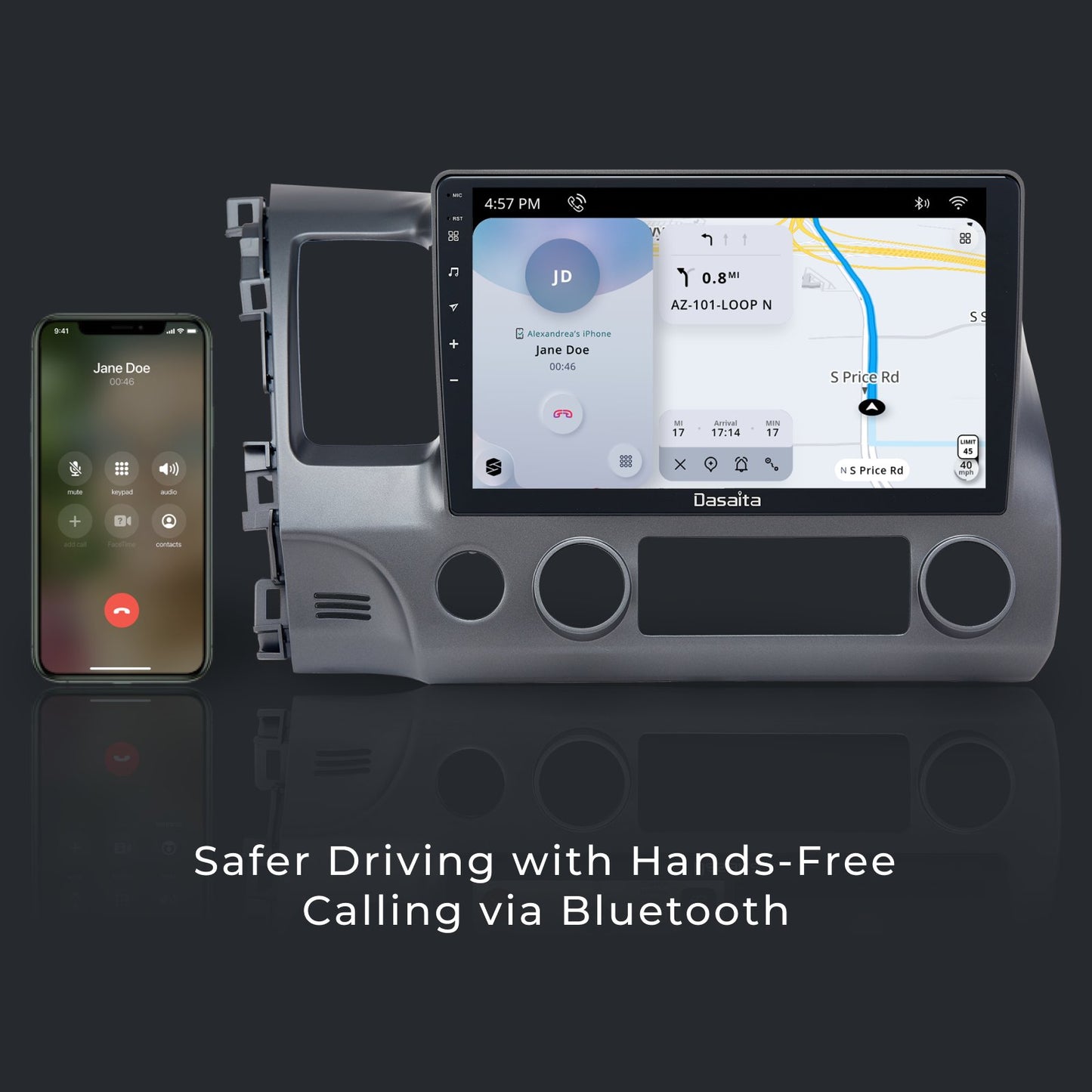 Dasaita Scout10 Honda Civic 2007 2008 2009 2010 2011 Car Stereo 10.2 Inch Carplay Android Auto PX6 4G+64G Android10 1280*720 DSP AHD Radio