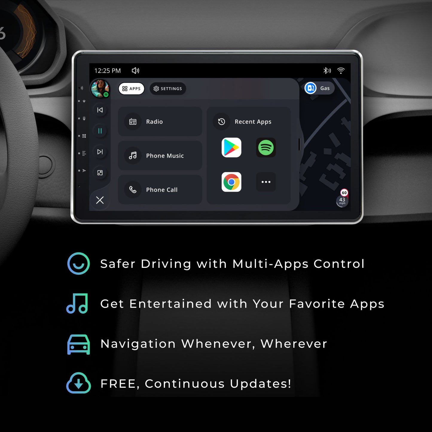 Dasaita Scout10 Double Din Car Stereo 13.3 Inch Carplay Android Auto PX6 4G+64G Android10 1920*1080 DSP AHD Radio