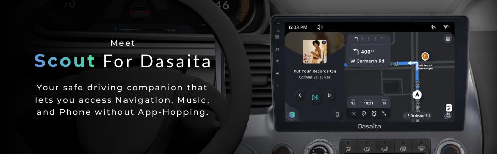 Dasaita Scout10 Honda Civic 2007 2008 2009 2010 2011 Car Stereo 10.2 Inch Carplay Android Auto PX6 4G+64G Android10 1280*720 DSP AHD Radio