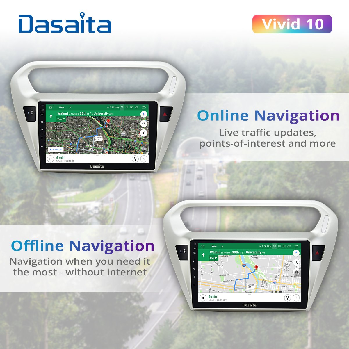 Dasaita Vivid For Peugeot 301 2014 2015 2016 Car radio bluetooth android 1 din Navigator GPS Bluetooth 1280*720 IPS DSP stereo