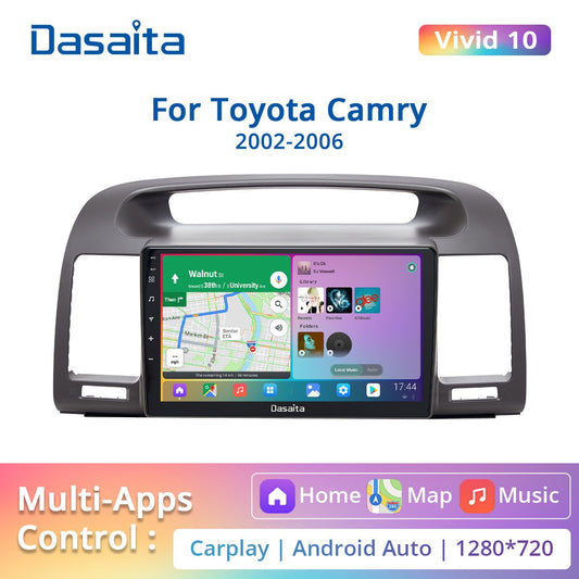 Dasaita Vivid for Toyota Camry 2002 2003 2004 2005 2006 Car Radio 9'' IPS Android 10.0 Stereo GPS Navigation DSP TDA7850 BT5.0